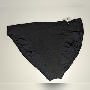 NWT Old Navy 4X Mid-Rise Crochet Knit O-Ring French Cut Bikini Bottom Black Jack